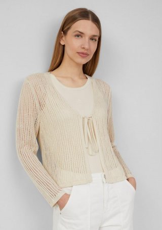 s.Oliver Luftiger Cardigan aus Leinenmix mit Ajourmuster - natur s.Oliver Luftiger Cardigan aus Leinenmix mit Ajourmuster - natur