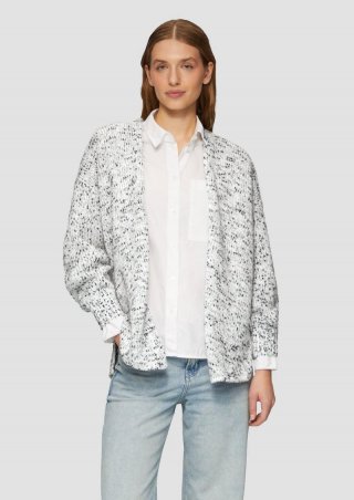 s.Oliver Melierter Cardigan mit weiten Ärmeln im Relaxed Fit - dunkelgrau s.Oliver Melierter Cardigan mit weiten Ärmeln im Relaxed Fit - dunkelgrau